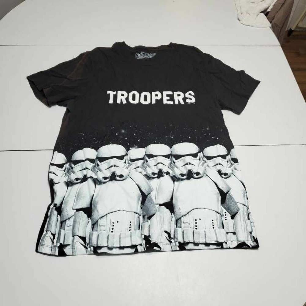 Star Wars Troopers Mens Old Navy Collectabilitees Graphic T-Shirt Black White L